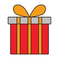Cheerful Gift Box Icon Royalty Free Stock Photo