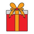 Cheerful Gift Box Icon Royalty Free Stock Photo