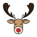 Jolly Reindeer Head Icon Royalty Free Stock Photo