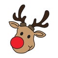 Jolly Reindeer Head Icon Royalty Free Stock Photo