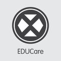 EKT - Educare. The Logo of Cryptocurrency or Market Emblem.