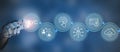 eKYC digital identity verification and security concept. Interacting with a futuristic digital interface the eKYC