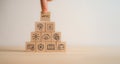 eKYC digital identity verification and security concept. Wooden blocks with eKYC (electronic Know Your Customer)