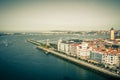 El Abra bay and Getxo pier and seafront, Spain Royalty Free Stock Photo