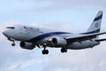 El Al Israel Airlines plane taking off from Munich Airport, MUC