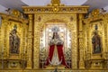 El Almendro, Huelva, Spain - March 13, 2021: Altar of virgin Nuestra SeÃÂ±ora de Piedras Albas, inside the hermitage with the same Royalty Free Stock Photo