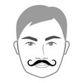 El Bandito mustache Beard style men face illustration Facial hair. Vector grey black portrait male Fashion template Royalty Free Stock Photo