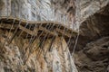 El Caminito del Rey dangerous footpath closeup in canyon