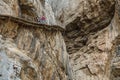 El Caminito del Rey dangerous footpath closeup in canyon