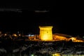 El Campello Spain tower lit at night lights of Benidorm Royalty Free Stock Photo