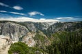 El Cap and Cathedral Rocks Stand Above The Valley Below In Yosemite Royalty Free Stock Photo