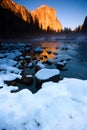 El Capitan and Merced river Royalty Free Stock Photo