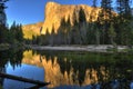 El Capitan mountain seen at dusk / sunset ,Yosemite national park Royalty Free Stock Photo