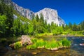 El Capitan Rock and Merced River in Yosemite National Park,California Royalty Free Stock Photo