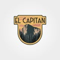 El capitan yosemite logo patch travel vector illustration design, yosemite national park emblem design