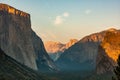 El capitan yosemite sunset Royalty Free Stock Photo