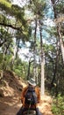 A photographer horseback rides to the Monarch Butterfly Biosphere Reserve of Santuario El Capulin