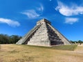 El Castillo pyramid in the ancient mayan ruins of Chichen Itza, Yucatan peninsula Mexico Royalty Free Stock Photo