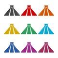 El Castillo pyramid in Chichen Itza flat icon, color icons set