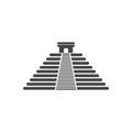 El Castillo pyramid in Chichen Itza flat icon