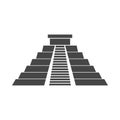 El Castillo pyramid in Chichen Itza flat icon