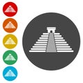 El Castillo pyramid in Chichen Itza flat icon