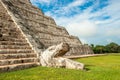 El Castillo or Temple of Kukulkan pyramid, Chichen Itza, Yucatan, Mexico Royalty Free Stock Photo