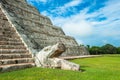 El Castillo or Temple of Kukulkan pyramid, Chichen Itza, Yucatan Royalty Free Stock Photo