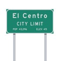 El Centro City Limit road sign