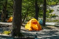 Camping tents at De Agostini campground near Laguna Torre in the Los Glaciares National Park