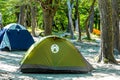 Camping tents at De Agostini campground near Laguna Torre in the Los Glaciares National Park