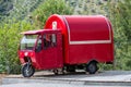 Red tiny truck in El Chorro, Malaga, Spain