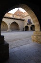 El Cristo Rey square, Cantavieja, Maestrazgo, Teruel province, Aragon, Spain