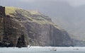 El Dedo de Dios - rock near the coast bay near the town Agaete in the island of Gran Canaria Royalty Free Stock Photo