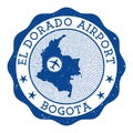 El Dorado Airport Bogota stamp.