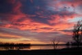 El Dorado Lake at sunset