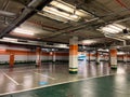 El Ejido, Spain; September 6th 2021: garage places in underground parking lot of mall center Royalty Free Stock Photo