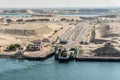 Traffic on the New Suez Canal in Egypt Royalty Free Stock Photo