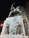 El gaucho momument in the night statue Royalty Free Stock Photo