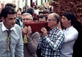 Catholic believers carrying the stature of the saint Catherine.