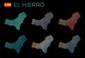 El Hierro dotted map set. Royalty Free Stock Photo