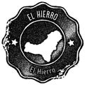 El Hierro map vintage stamp.