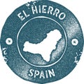 El Hierro map vintage stamp.