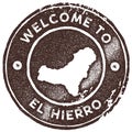 El Hierro map vintage stamp.