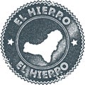 El Hierro map vintage stamp.