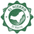 El Hierro map vintage stamp.