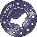 El Hierro map vintage stamp.