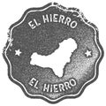 El Hierro map vintage stamp.