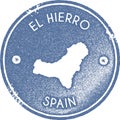 El Hierro map vintage stamp.