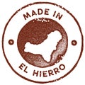 El Hierro map vintage stamp.